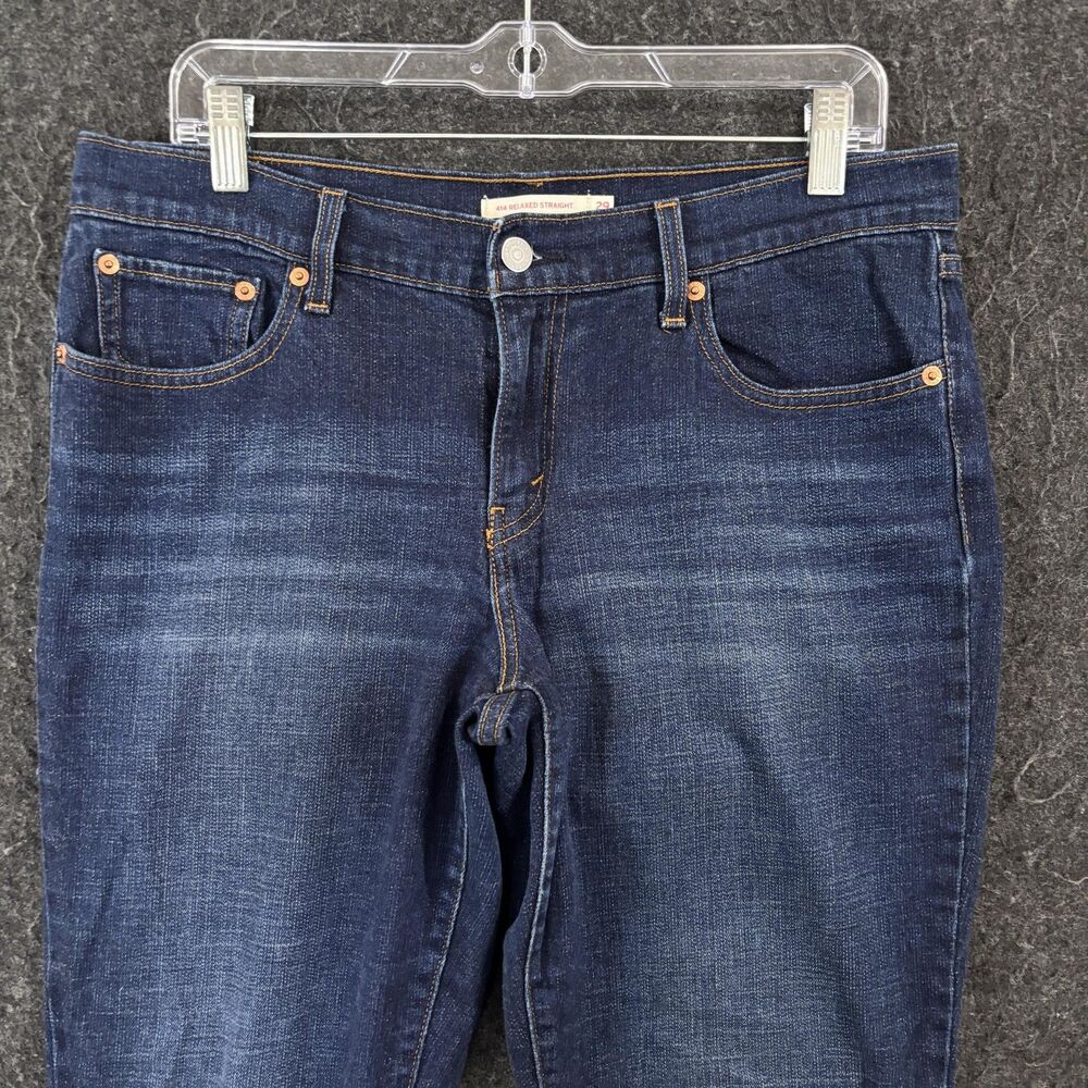 Levis 414 Relaxed Straight Jeans Women's 29x28 Blue Dark Wash Mid Rise Denim - Picture 2 of 10